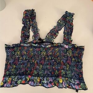 Floral Smocked Crop Top